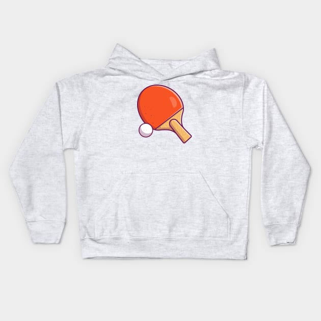 Tennis tabel ball with bet cartoon Kids Hoodie by Catalyst Labs